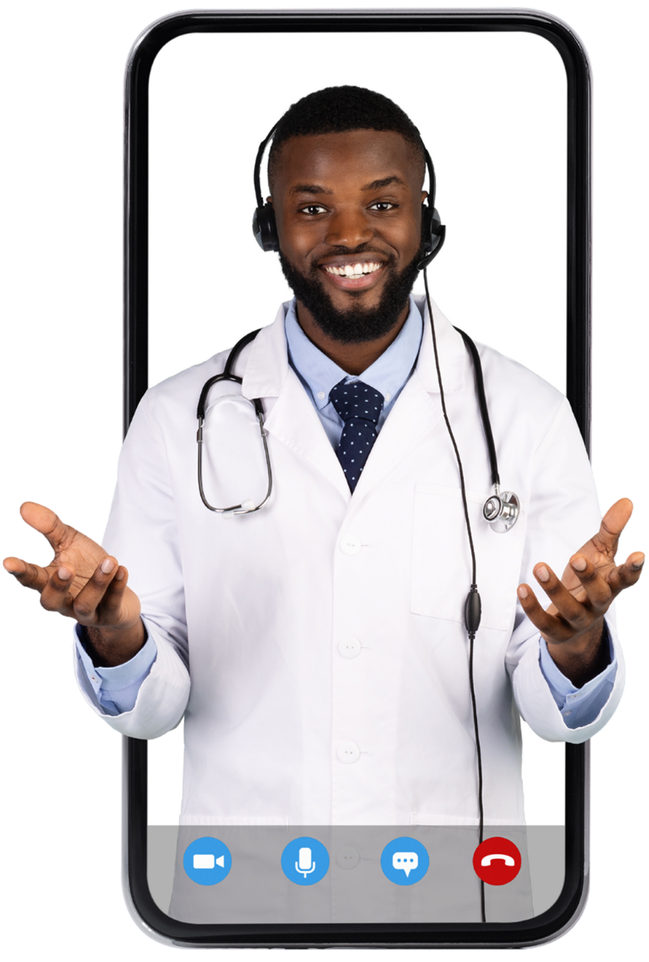 Doctor on phone