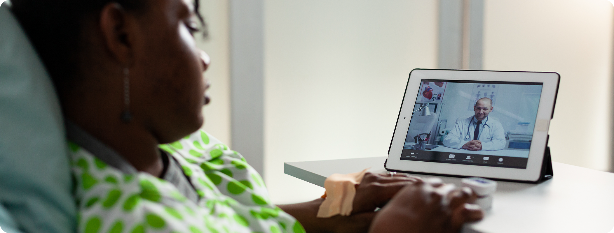Patient using telehealth